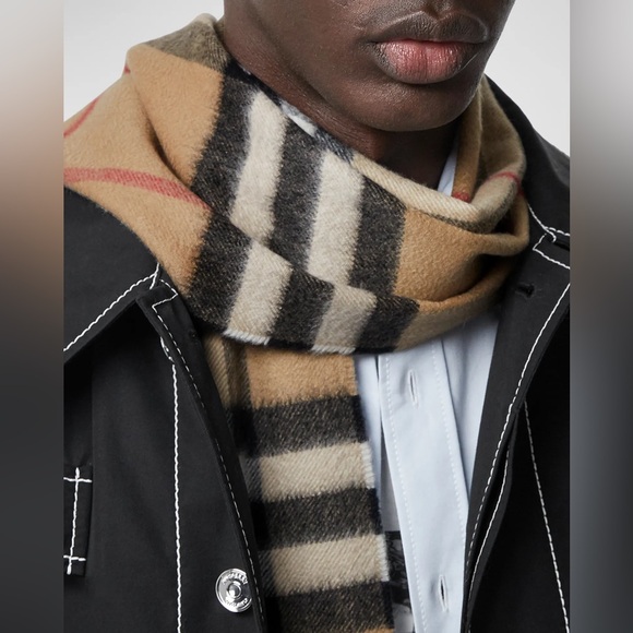 NWT BURBERRY LONDON Iconic Classic Check Wrap Fine Brushed Cashmere Scarf Shawl - Picture 1 of 6